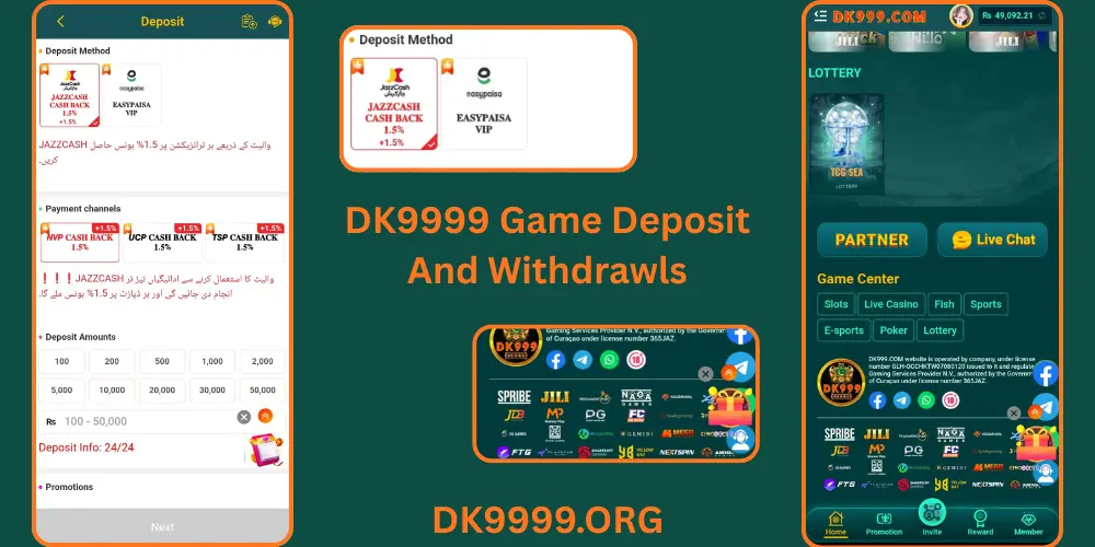 DK999 Game Deposit And Withdraw